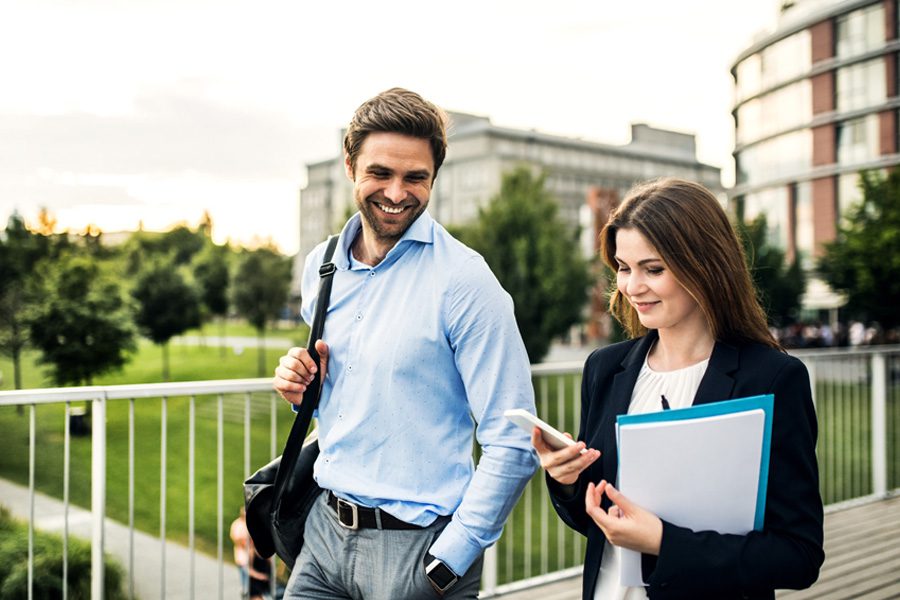 Header - About Us Business People Outside